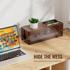 Cinati Large Cable Management Box, 15.8" Wooden Cable Organizer - Image 2