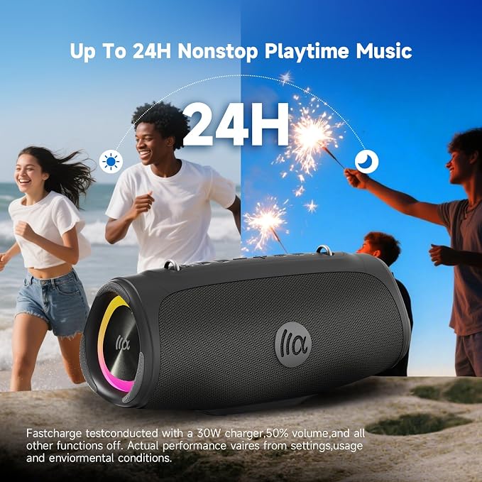 Portable Loud Bluetooth Speaker, 60W Large Subwoofer Wireless Bluetooth 5.3 - Image 4