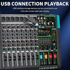 Depusheng MX8 8 Channel Sound Mixer Audio Mixing Console 48V 256DSP - Image 4
