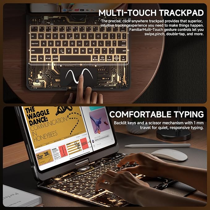 Transparent Case with Keyboard for iPad 11th Gen 11 Inch. & 2022 iPad 10th Gen - Image 6
