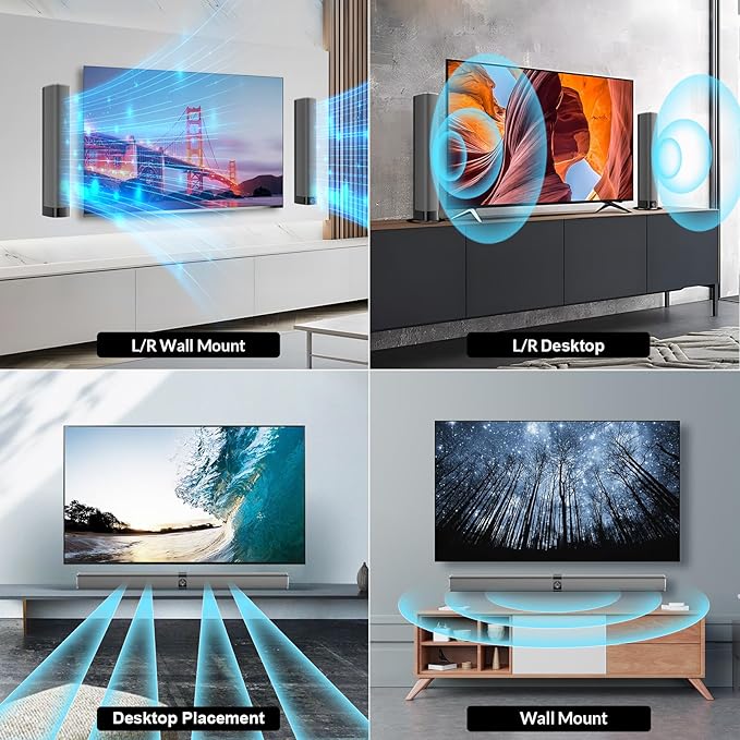 Sound Bar, 80W Soundbar with Bluetooth/ARC/Opt/AUX Connect, with Volume Boost - Image 2