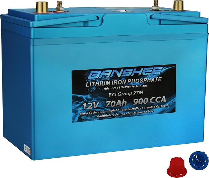 Deep Cycle Lithium Ion Marine Battery Group 27 Dual Terminal Replaces Optima by BansheePremiumMotorsportsBatteries