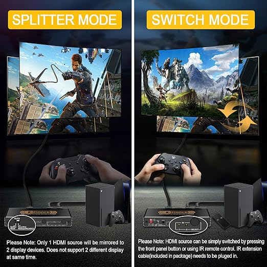 4K@60Hz HDMI 2.0 Splitter 2 in 2 Out - Image 3