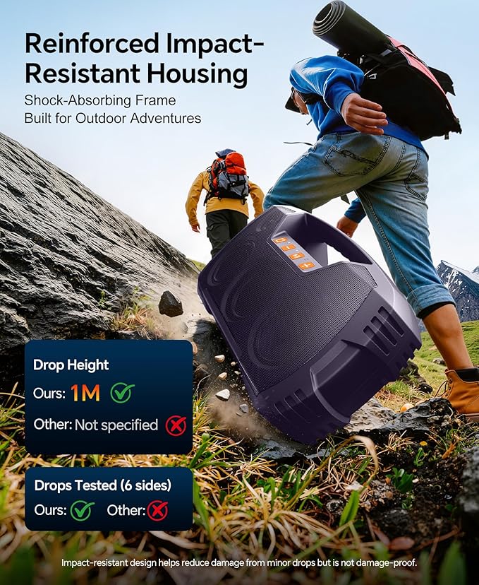 IPX7 Waterproof Outdoor Bluetooth Speaker, 32H Playtime, Floating Design - Image 8