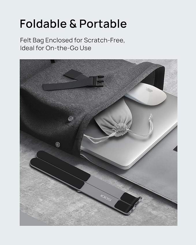SODI Foldable Laptop Stand for Desk, Lightweight Portable Laptop Stand for - Image 5