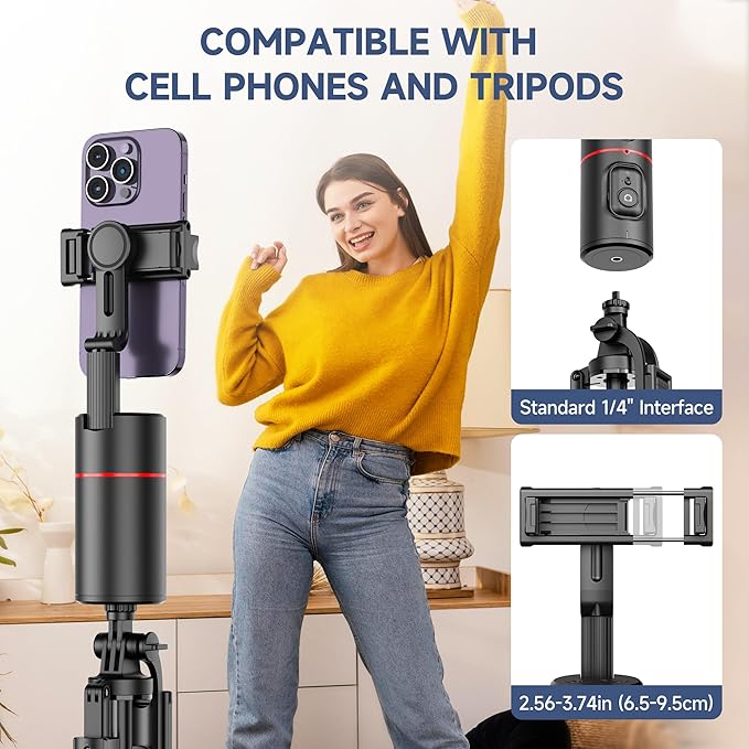 Auto Face Tracking Tripod, No App, Smart Shooting Phone Holder - Image 6
