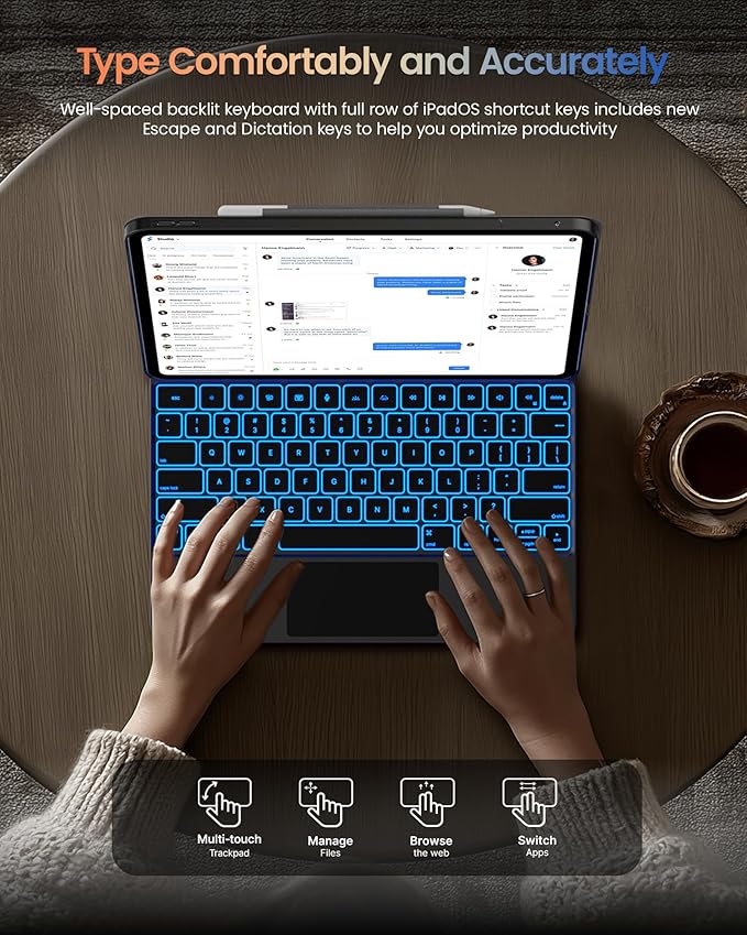 typecase Edge+ Keyboard Case for 2024 iPad Pro 13-inch, Portrait & Typing Modes - Image 9
