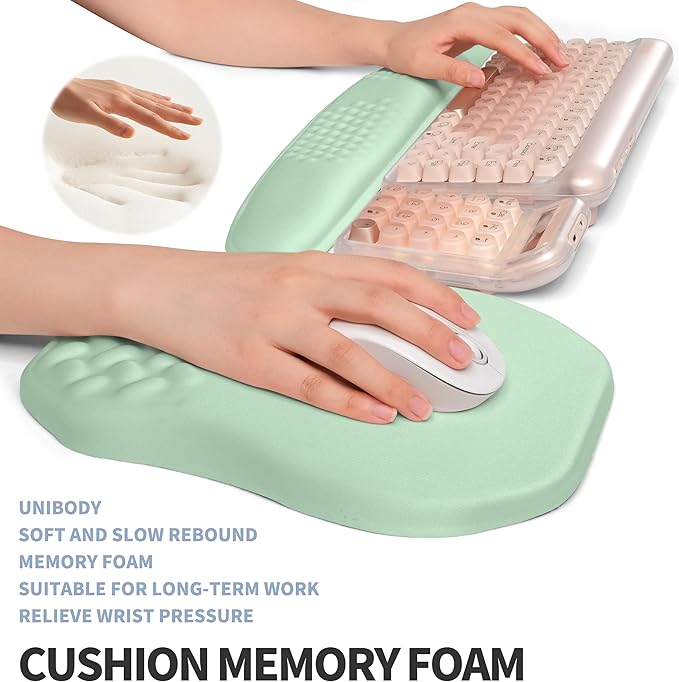 2-in-1 Ergonomic Set, Wave Keyboard Wrist Rest and Massage Slope Mouse Pad - Image 4