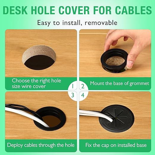 2 Pcs Desk Grommet 2" / 50 mm, Desk Hole Cover - Image 6