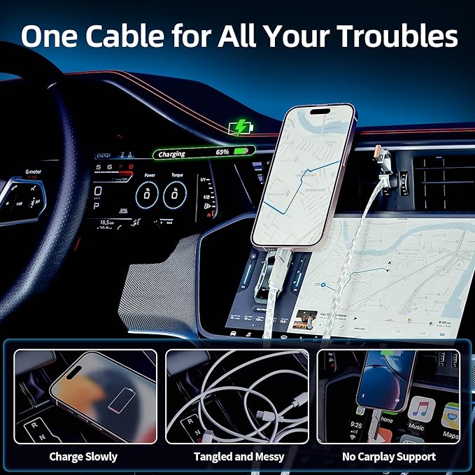4 in 1 Charging Cable 5FT -MAX 66W Fast Charging Multi Charging Cable - Image 4