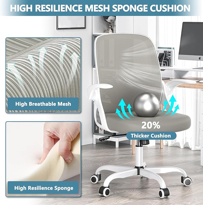 Home Desk Chair with Back Supportive Lumbar Support, Breathable Double Mesh - Image 4