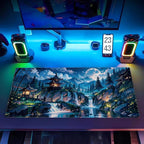 Cloud and Moon Forest Design Extra-Large Gaming Desk Mat XL Extended Keyboard - Image 7