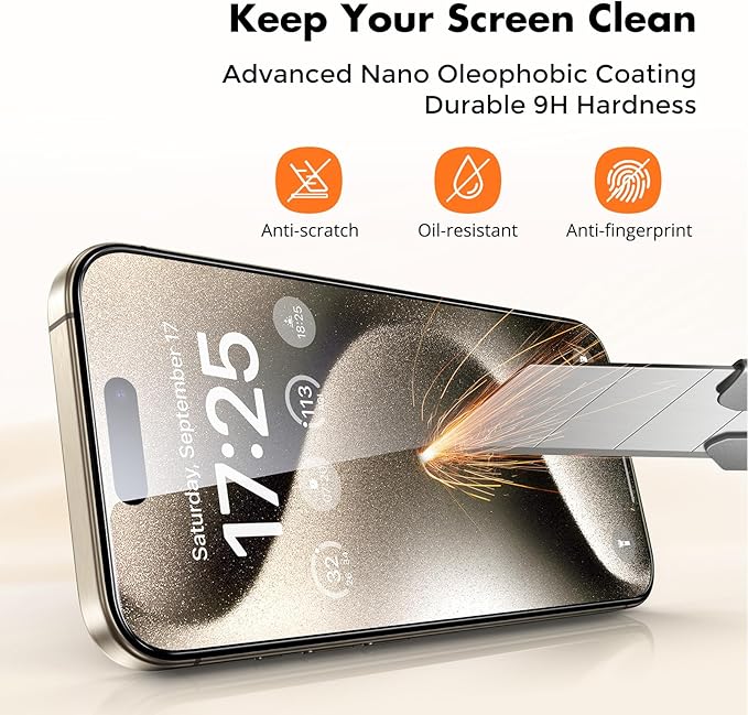 UNBREAKcable Screen Protector for iPhone 15 Pro, Shatterproof Tempered Glass - Image 5