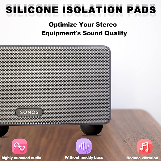 1.25" Silicone Hemisphere Bumpers Isolation Feet Rubber Non-Skid Speaker Pads - Image 3
