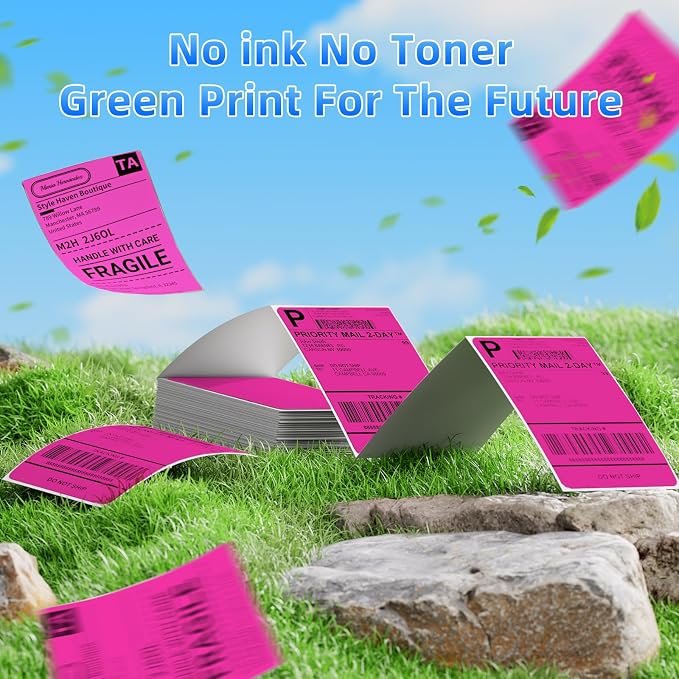 4x6 Thermal Labels, 1 Packs of 500 4x6 Fold Labels Rose Red - Image 5