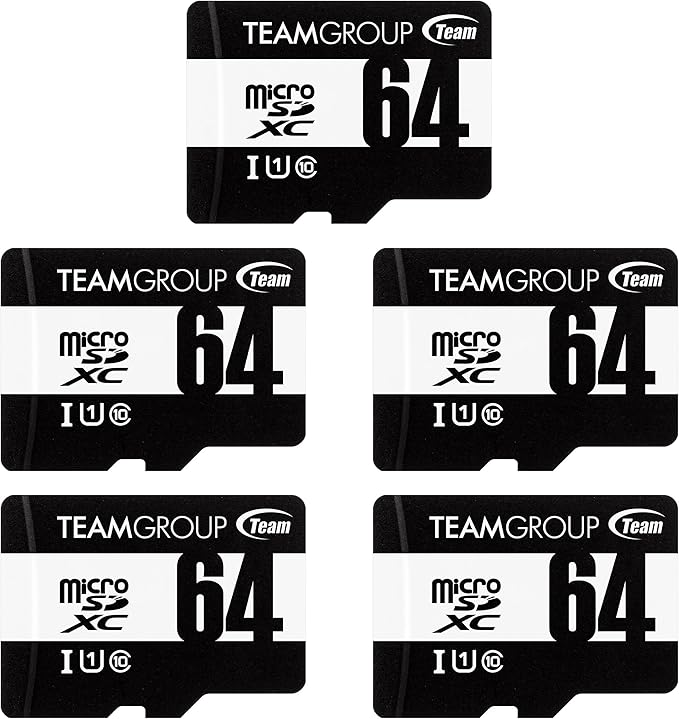 TEAMGROUP Micro 64GB x 5 Pack UHS-I U1 Class 10 SDHC SDXC Read Speed up to by TEAMGROUP