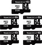 TEAMGROUP Micro 64GB x 5 Pack UHS-I U1 Class 10 SDHC SDXC Read Speed up to by TEAMGROUP