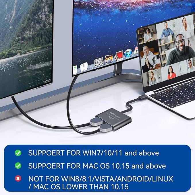 USB to HDMI Adapter for 2 Monitors-USB3.0 to Dual hdmi for 3 Monitors-USB to - Image 2