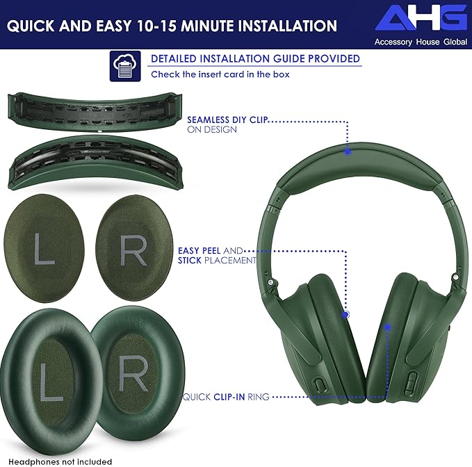 Replacement QC Ear Pad and Headband Pad Kit Cushion. Compatible - Image 8