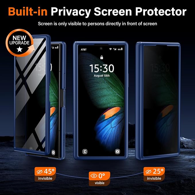 MOBOSI for Z Fold 7 Case with Privacy Screen Protector, Magnetic Slim Phone - Image 3