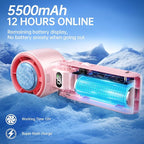 Handheld Portable Fan with Ice Cooler: 100-Speed 5500mAh Rechargeable Handheld - Image 4