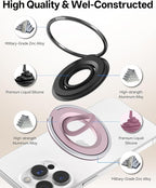 Magnetic Phone Grip for MagSafe Ring Holder, Two-Sided Magnets Phone Ring Grip - Image 7