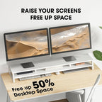 Fenge Dual Monitor Stand for Desk, 42.5in Large Monitor Riser for 2 Monitors - Image 4