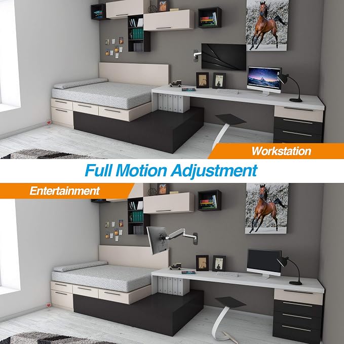 AVLT Single 13"-32" Monitor Wall Mount fits One Flat/Curved Computer Monitor - Image 4