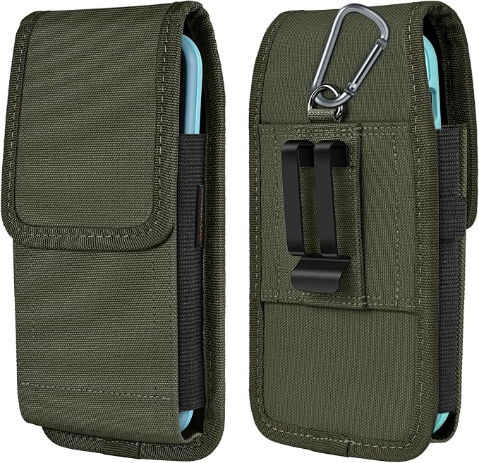 Phone Holster for Belt with Metal Clip and Magnetic Closure Compatible with by ACCKUO