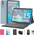 2025 Android 15 Tablet with Keyboard, 24GB+128GB+2TB Expand, 10.1 Inch by Relndoo