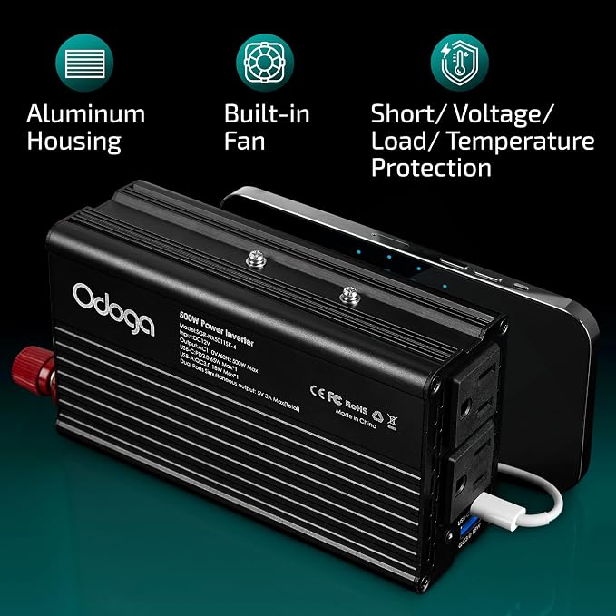 500W Car Power Inverter 12v to 110v – Car Adapter - Image 4