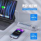 Powered USB Hub 10Gbps, intpw YH9AC 12-Port USB Splitter - Image 4