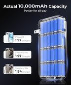 Portable Charger with Built-in USB-C Cable & Plug, 000mAh 5V/4.5A Power Bank - Image 4