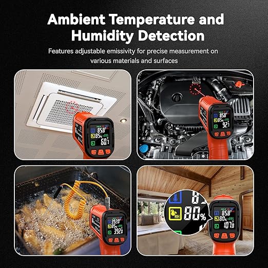 -58°F to 2732°F Infrared Thermometer IR Laser Gun 50:1, Digital Temperature - Image 6