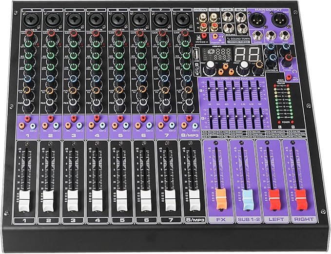 Sound Town 8-Channel Professional Audio Mixer by SOUNDTOWN