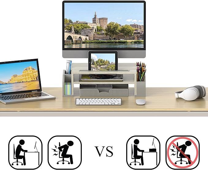 Simple Houseware Desk Monitor Stand Riser - Image 3