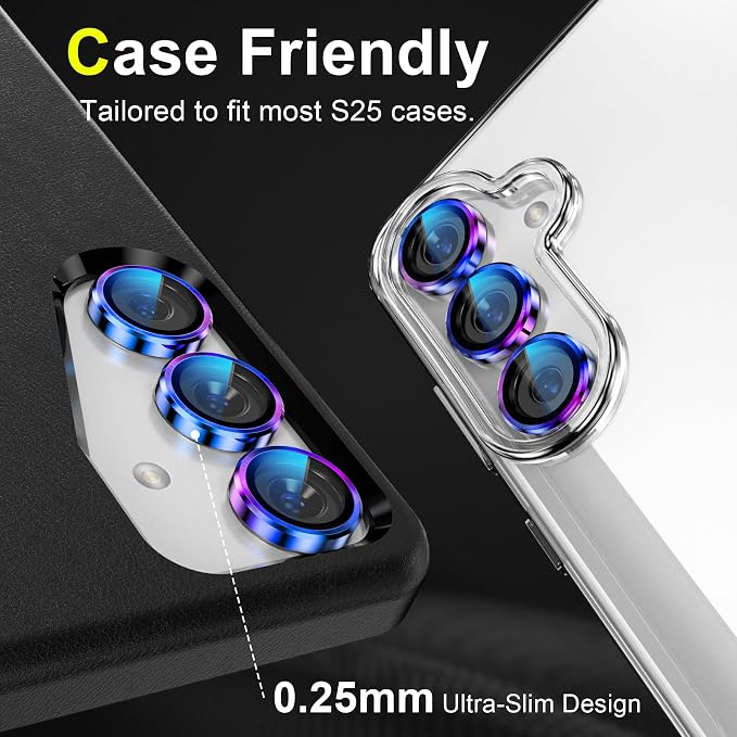YWXTW Camera Lens Protector for Samsung Galaxy S25 Accessories 9H Tempered - Image 6