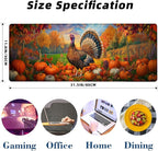 Autumn Turkey Gaming Mouse Pad, Pumpkin and Fall Leaf Mousepads - Image 3