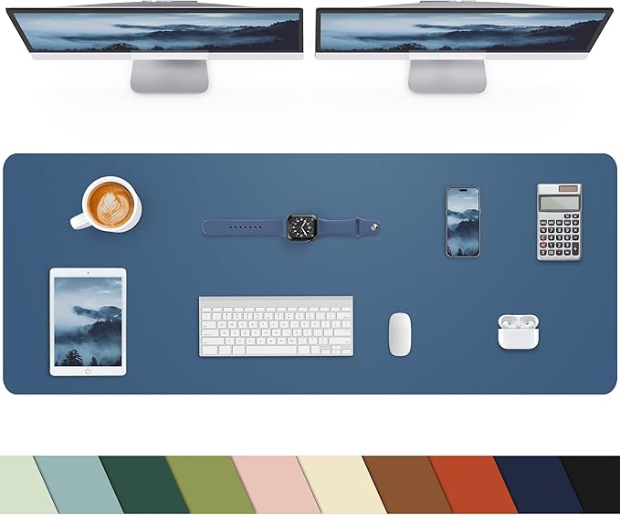 Large Leather Desk Pad Protector, Office Desk Mat, Mouse Pad, Non-Slip PU by cebowa