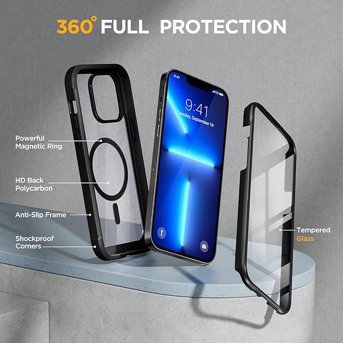 Miracase Magnetic for iPhone 13 Pro Max Case 6.7 inch, Upgrade Full-Body Clear - Image 2