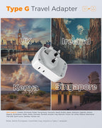 Type G Adapter for Travel 3 Pack, TESSAN US to UK Plug Adapter - Image 2