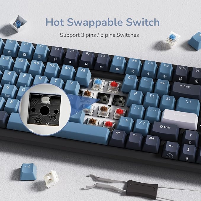 RK ROYAL KLUDGE RK98 Wireless Mechanical Keyboard, 100 Keys 98% Layout - Image 4