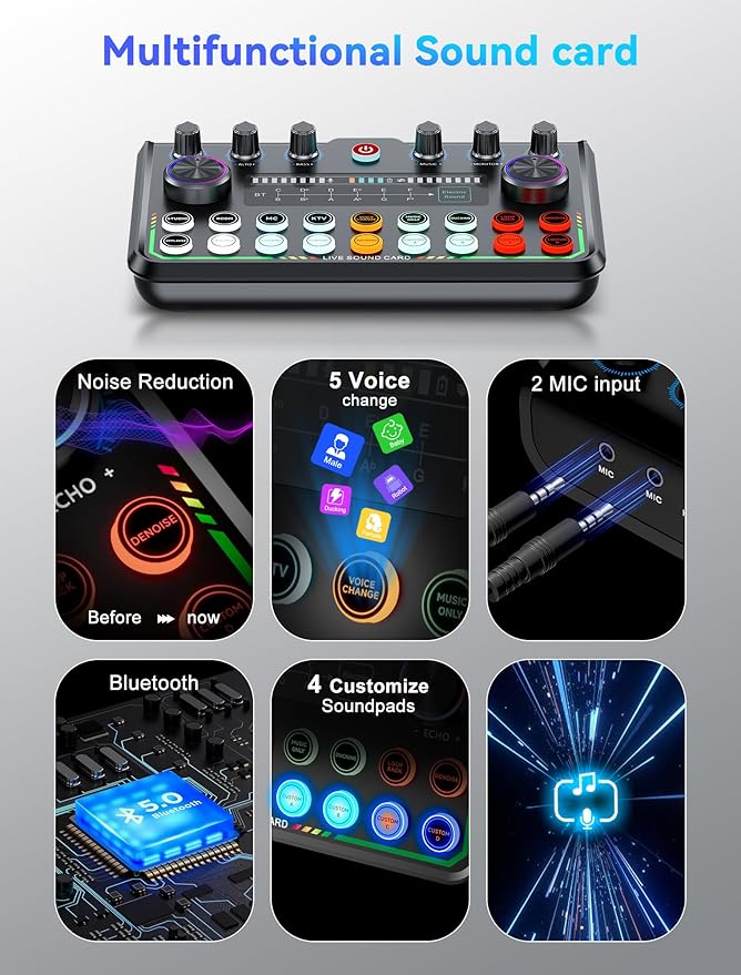 SINWE Podcast Equipment Bundle, Audio Interface - Image 5