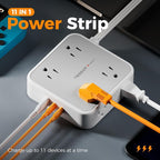 Surge Protector Power Strip, TESSAN Flat Plug Extension Cord - Image 2