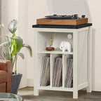 Record Player Stand with Vinyl Record Storage, Large Wood Turntable Stand - Image 5