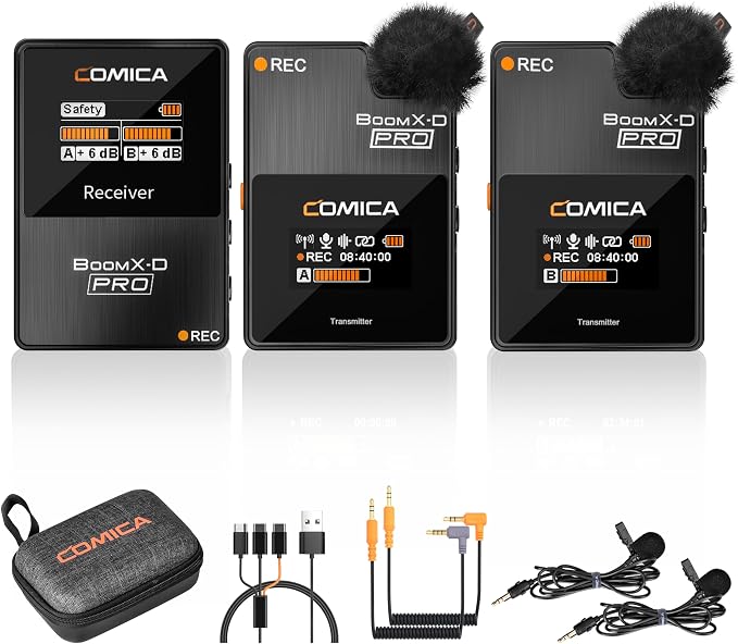 COMICA BoomX-D2 PRO Wireless Lavalier Microphone by COMICA