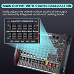 Audio Mixer 8 Channel, Professional Music Sound Mixer Board - Image 5