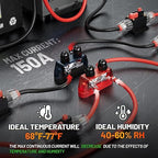 RED WOLF 2PCS 5/16" M8 Dual Stud Bus Bar 12-48V Power Distribution Block Holder - Image 2