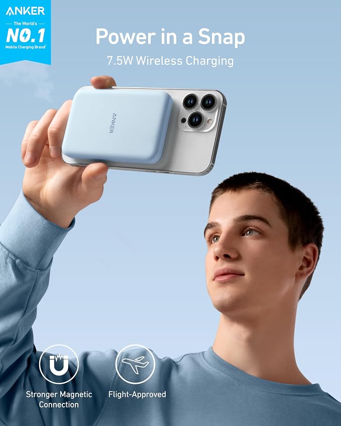 Anker 621 Magnetic Portable Charger, 000mAh Wireless Power Bank - Image 2