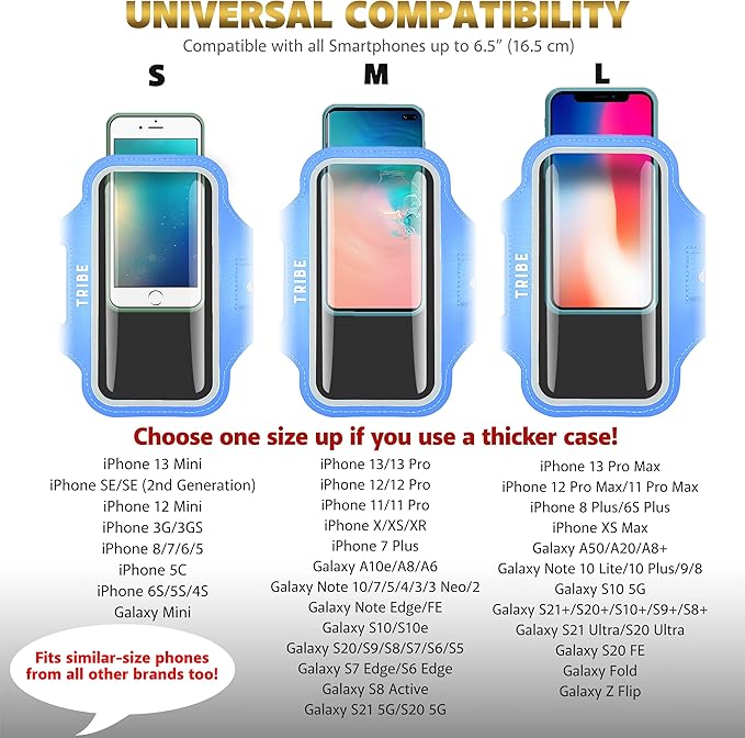 TRIBE Water Resistant Cell Phone Armband Case Running Holder - Image 5